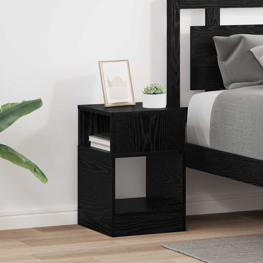 Avlastningsbord 2 pcs Svart Eik 30,5 x 30 x 45 cm