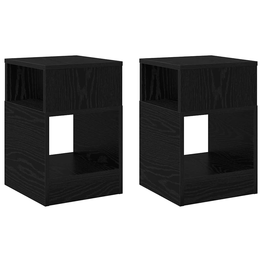 Avlastningsbord 2 pcs Svart Eik 30,5 x 30 x 45 cm