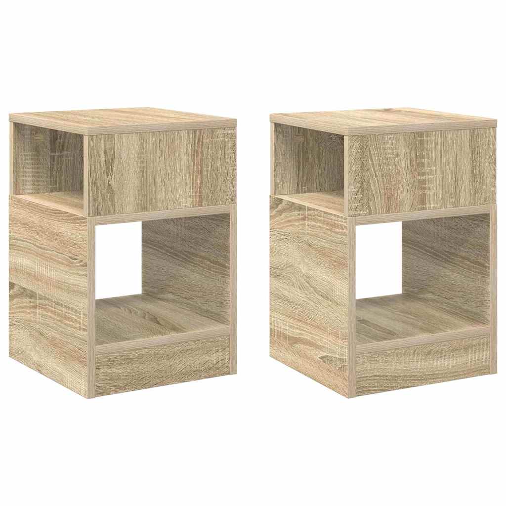 Avlastningsbord 2 pcs Sonoma eik 30,5 x 30 x 45 cm