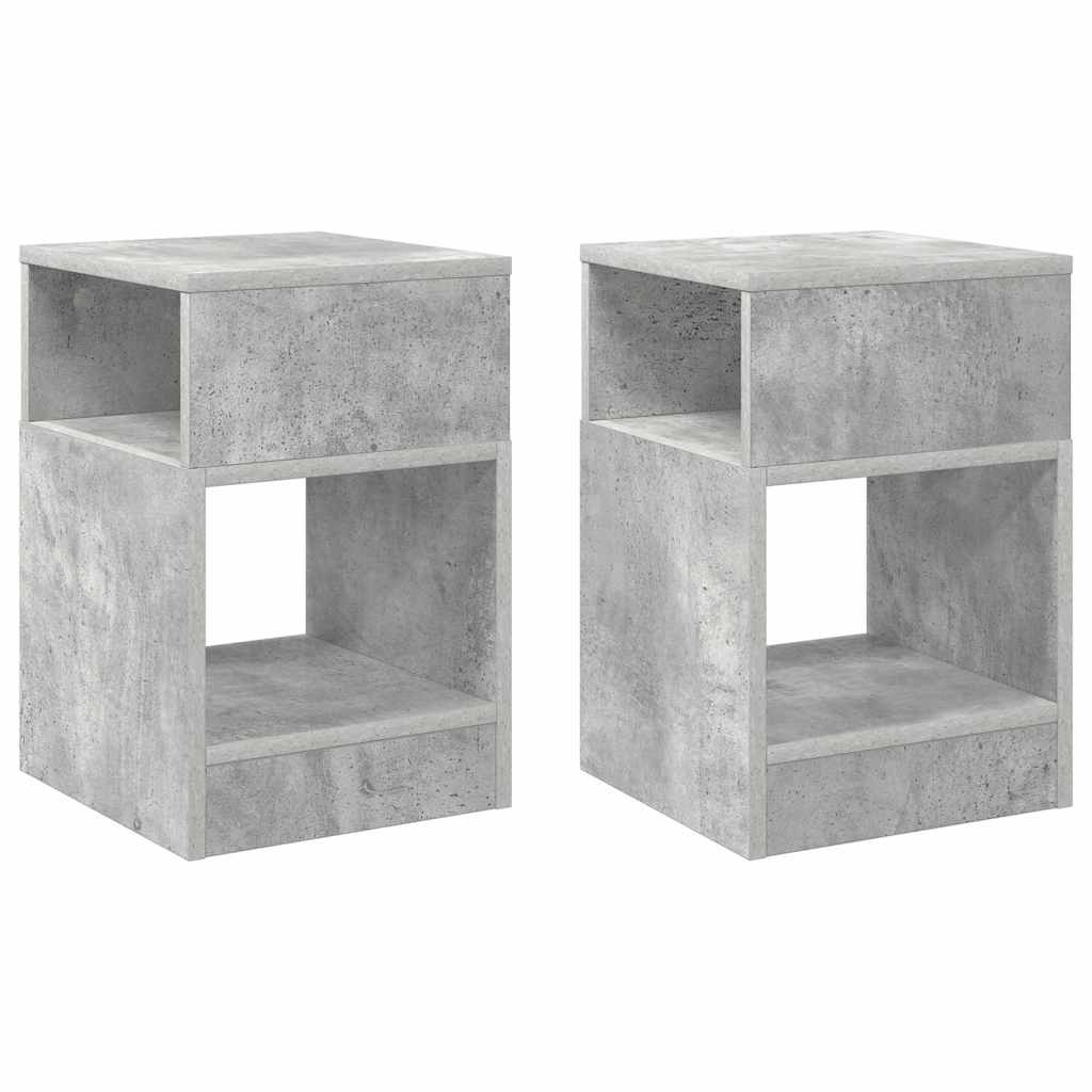 Avlastningsbord 2 pcs Betonggrå 30,5 x 30 x 45 cm