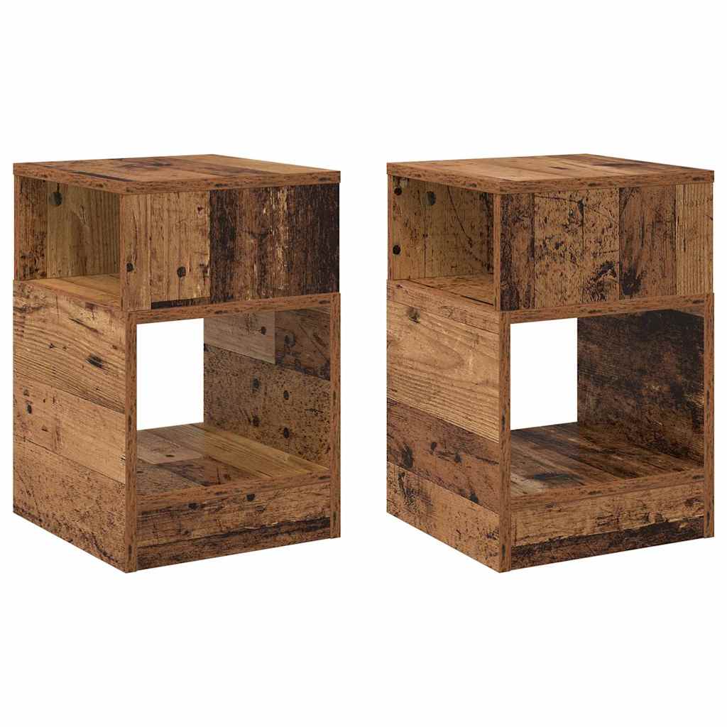Avlastningsbord 2 pcs Gammelt tre 30,5 x 30 x 45 cm