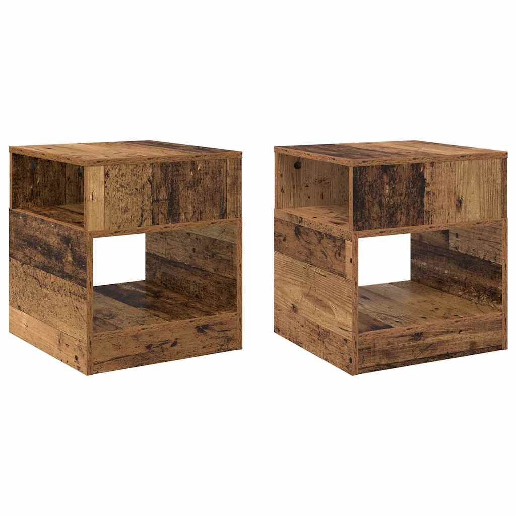Avlastningsbord 2 pcs Gammelt tre 40,5 x 40 x 45 cm