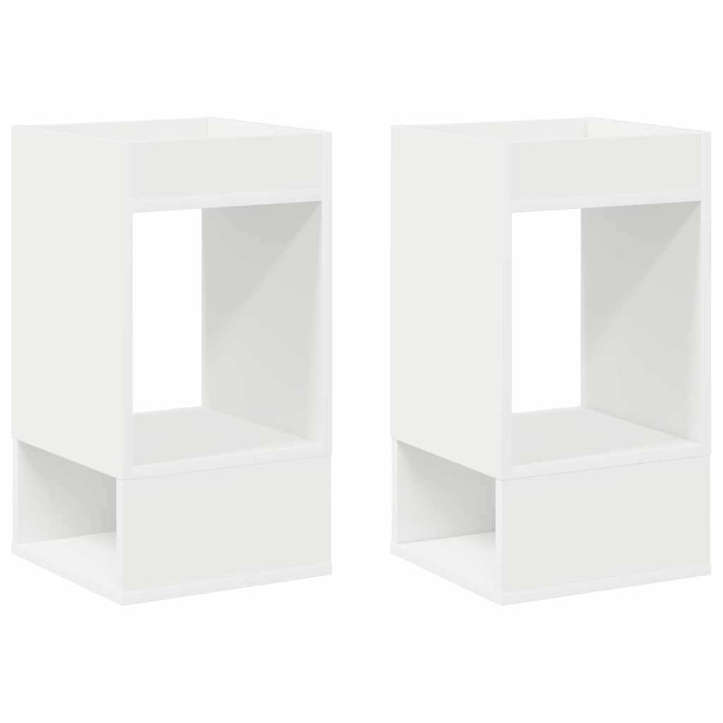 Avlastningsbord 2 pcs Hvit 30 x 30 x 56 cm Konstruert tre