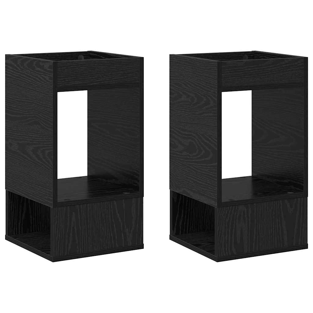 Avlastningsbord 2 pcs Svart Eik 30 x 30 x 56 cm Konstruert tre