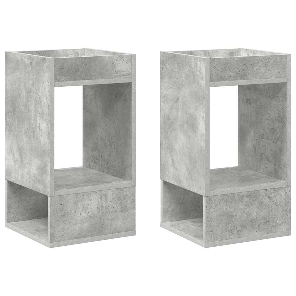 Avlastningsbord 2 pcs Betonggrå 30 x 30 x 56 cm Konstruert tre