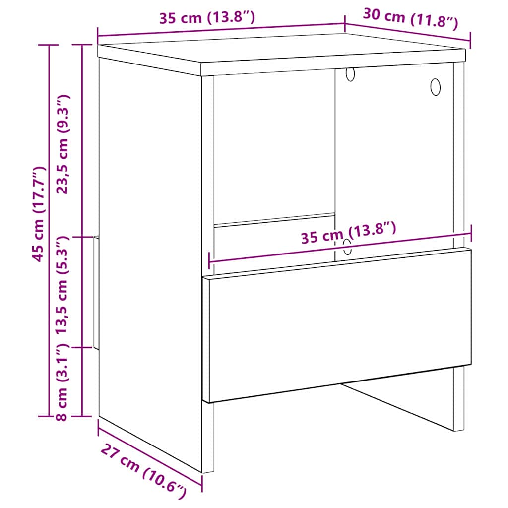 Magasinreol Svart Eik 35 x 30 x 45 cm