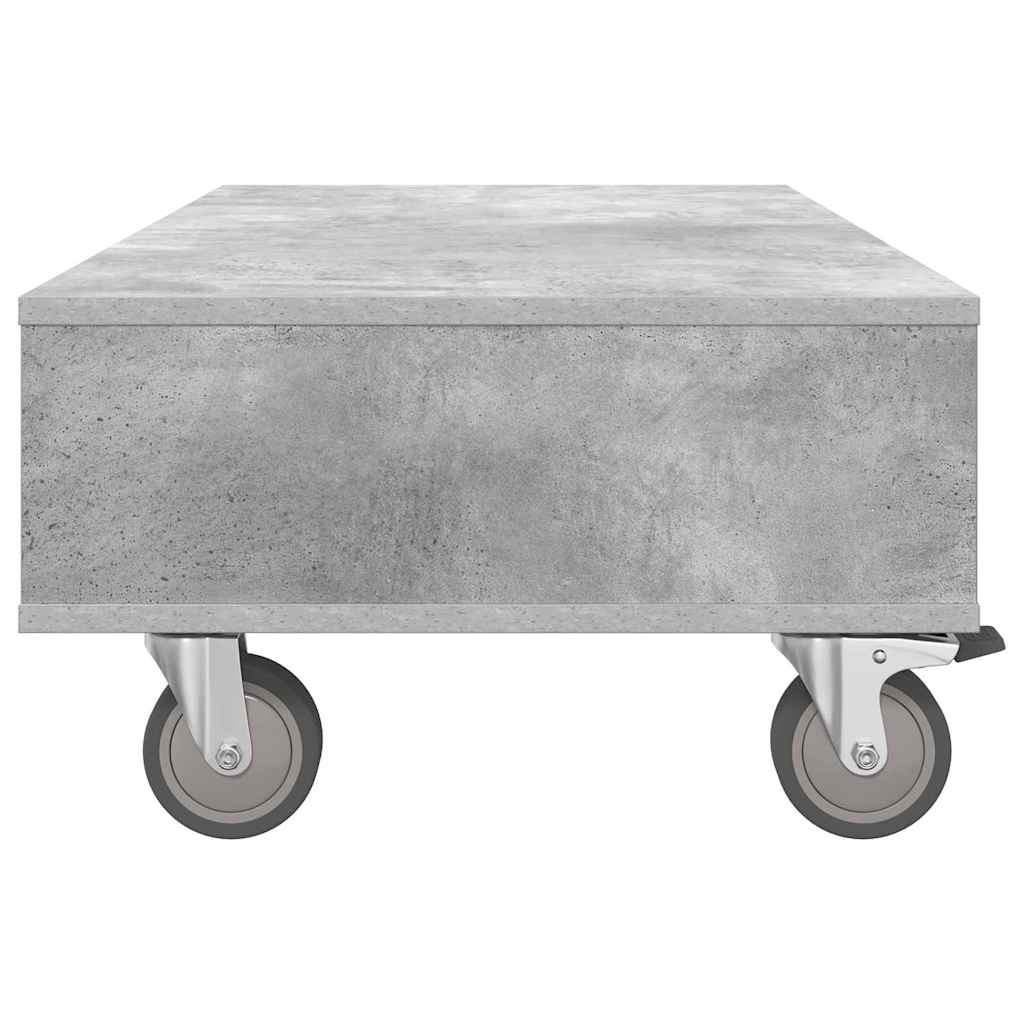 Sidebord med hjul Betonggrå 90 x 50 x 30 cm Konstruert tre
