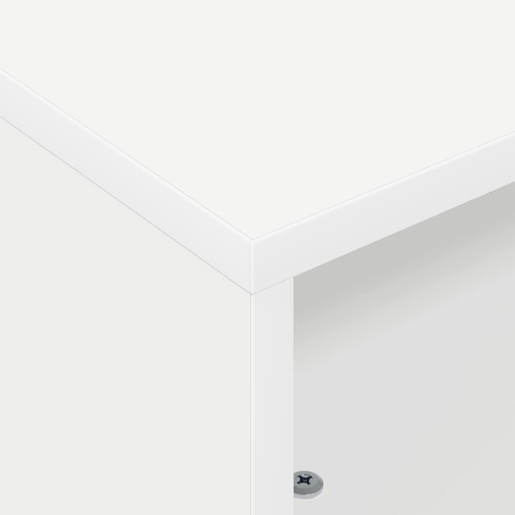 Sidebord med hjul Hvit 50,5 x 50 x 30 cm Konstruert tre