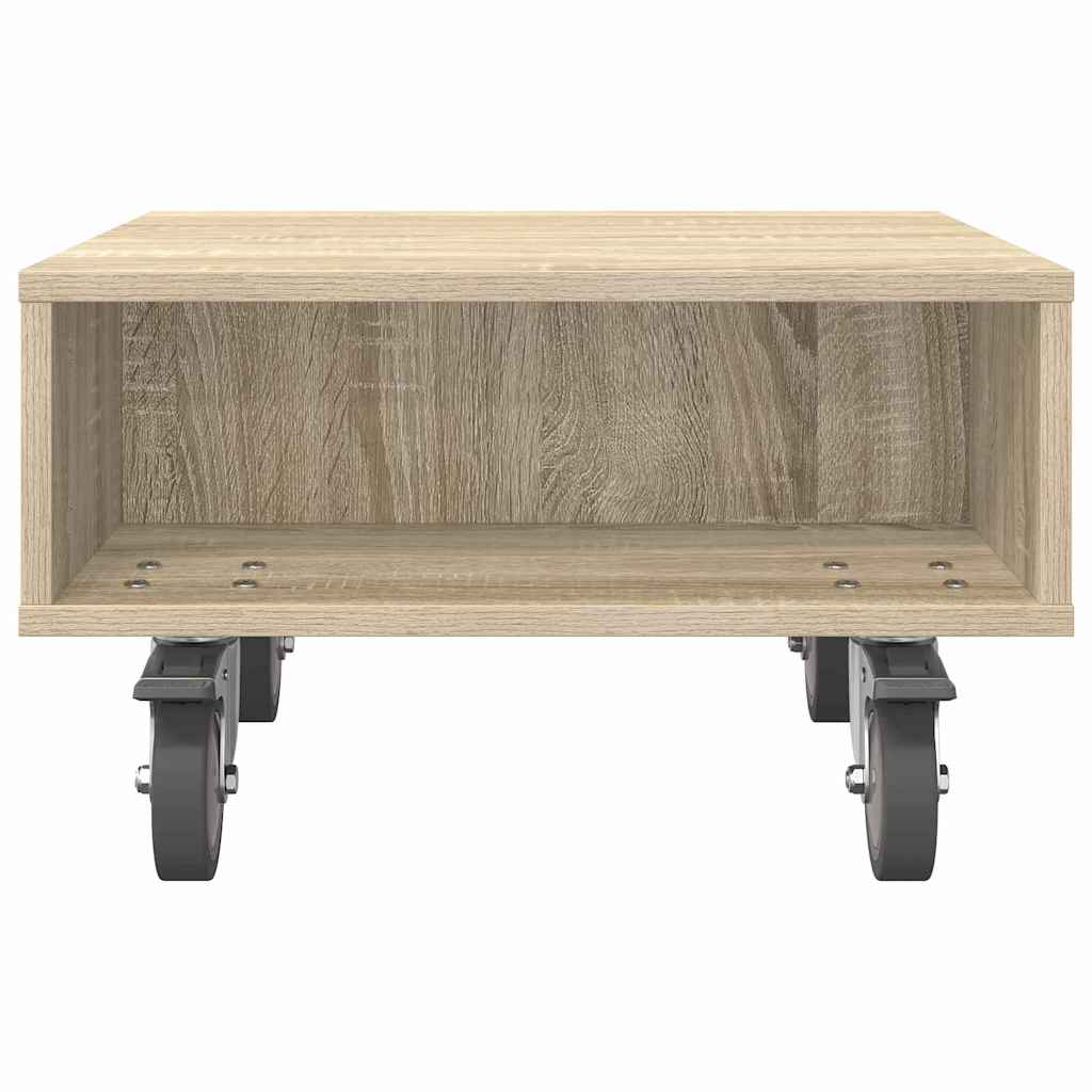 Sidebord med hjul Sonoma eik 50,5 x 50 x 30 cm Konstruert tre