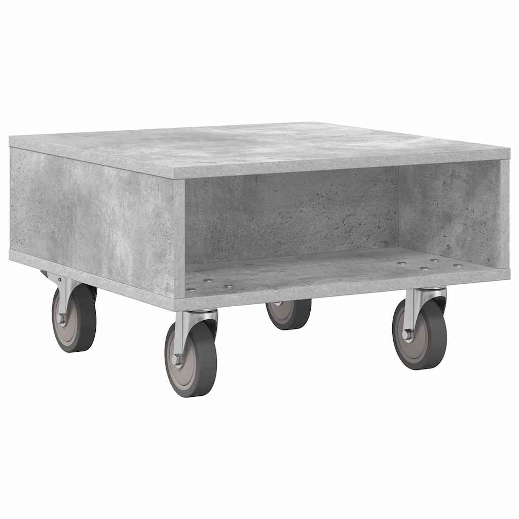 Sidebord med hjul Betonggrå 50,5 x 50 x 30 cm Konstruert tre