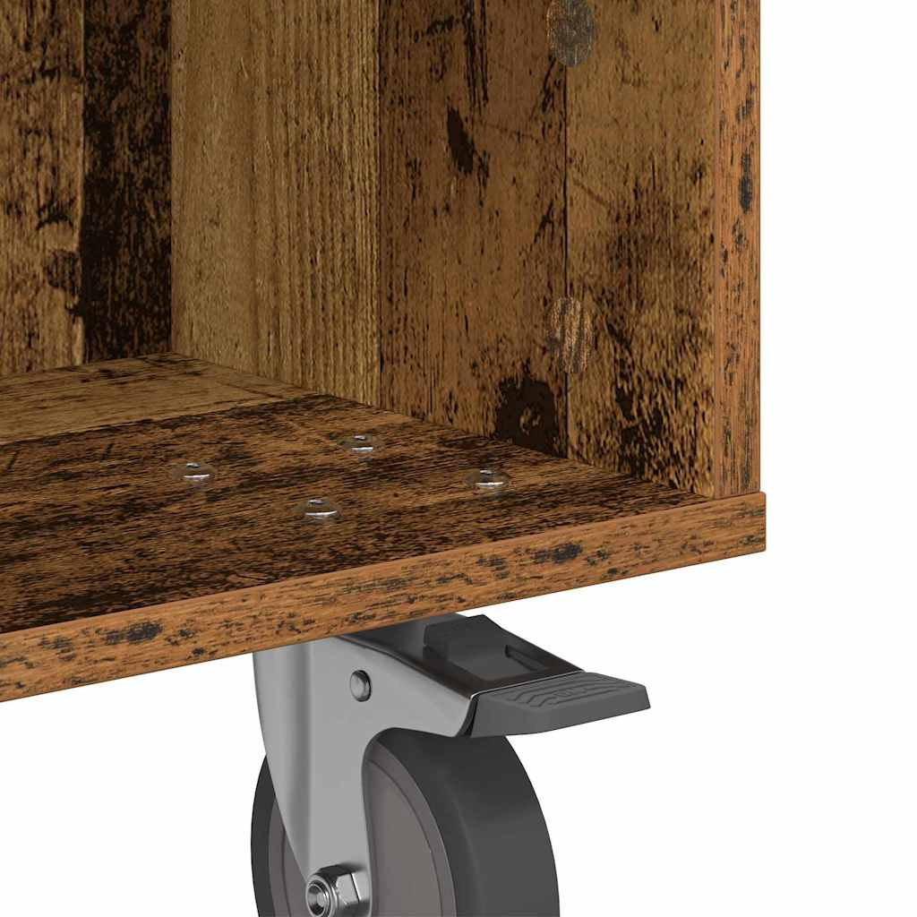 Sidebord med hjul Gammelt tre 50,5 x 50 x 30 cm Konstruert tre