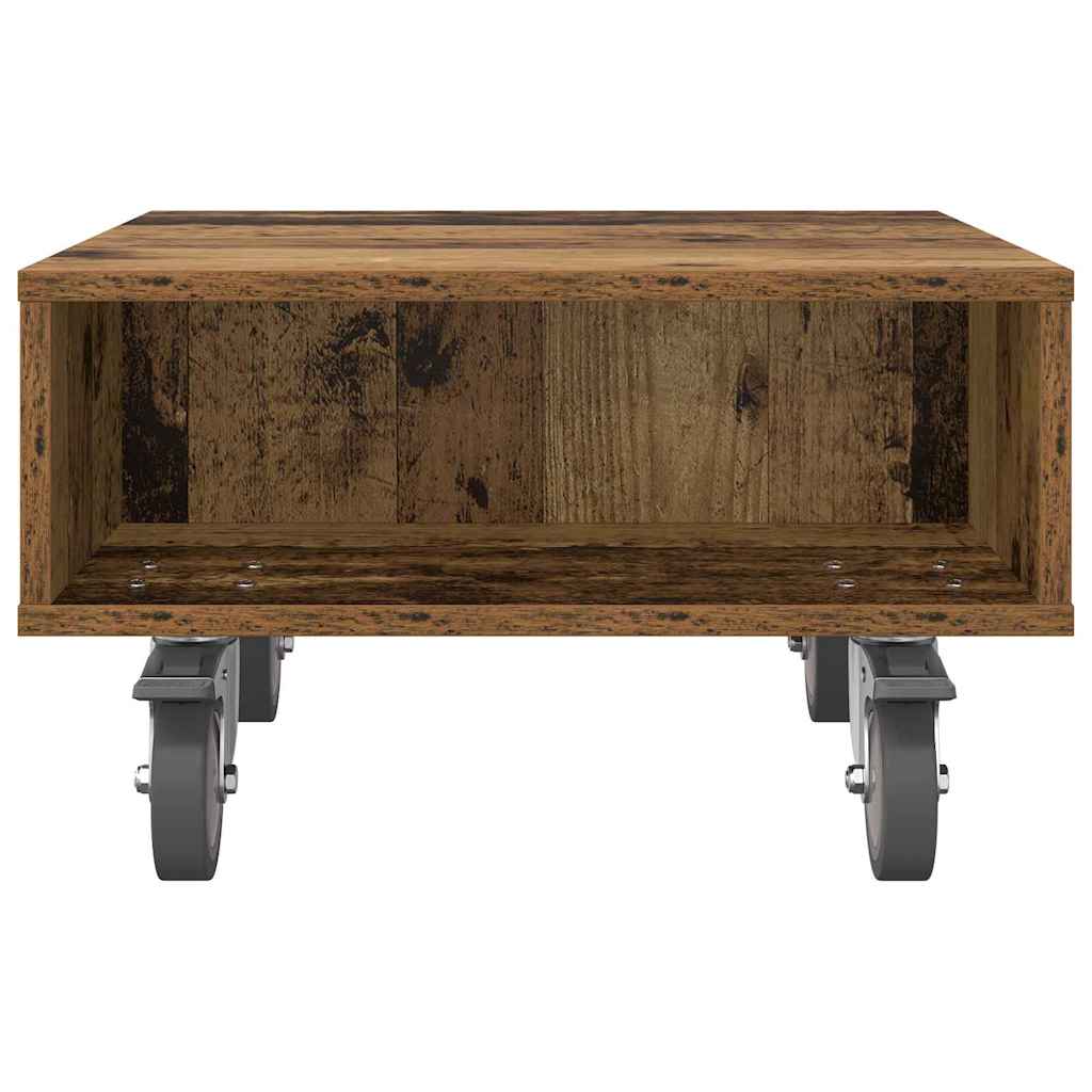 Sidebord med hjul Gammelt tre 50,5 x 50 x 30 cm Konstruert tre