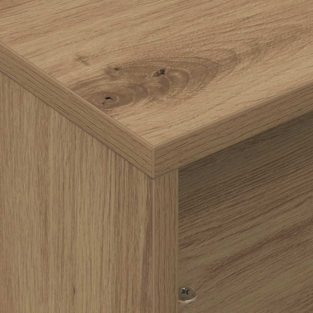Sidebord med hjul Artisan Eik 50,5 x 50 x 30 cm Konstruert tre