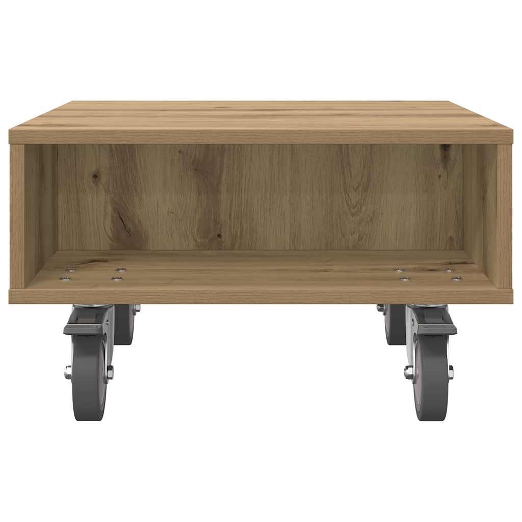 Sidebord med hjul Artisan Eik 50,5 x 50 x 30 cm Konstruert tre