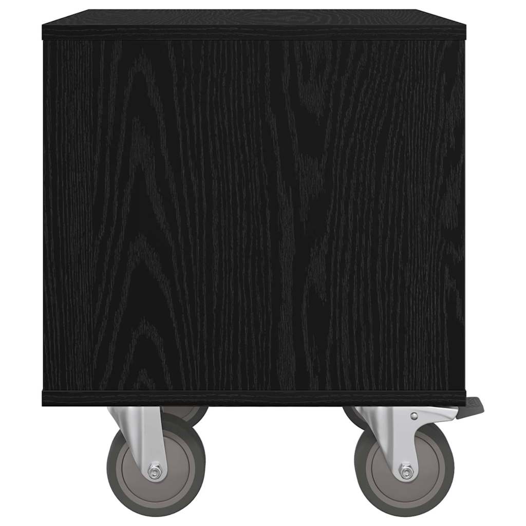 Nattbord 2 pcs Svart Eik 40,5 x 40 x 48 cm Konstruert tre