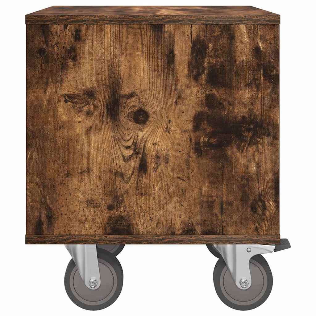 Nattbord 2 pcs Røkt eik 40,5 x 40 x 48 cm Konstruert tre