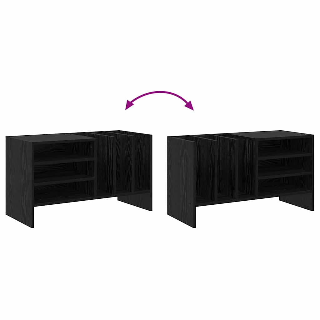 Plateskap med hylle Svart Eik 78,5 x 35 x 45 cm Konstruert tre