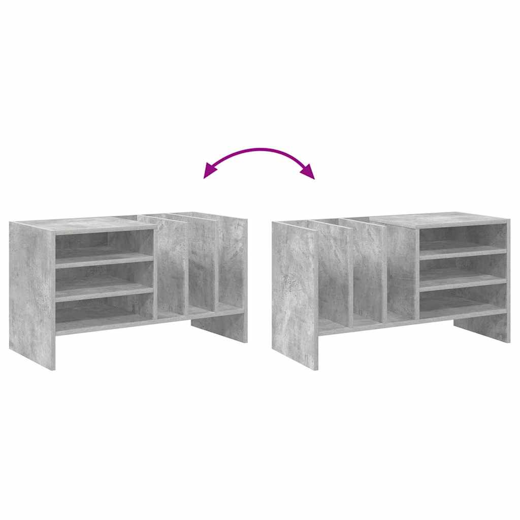 Plateskap med hylle Betonggrå 78,5 x 35 x 45 cm Konstruert tre