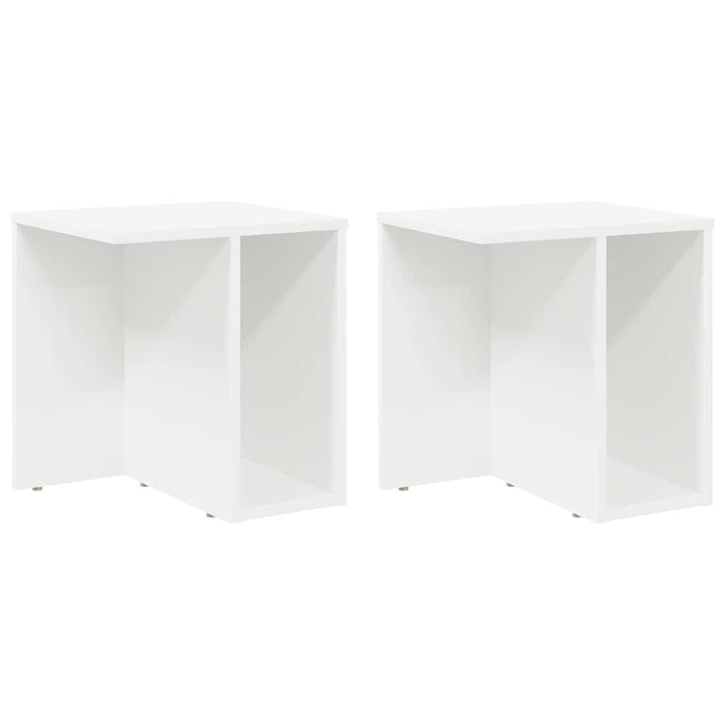 Avlastningsbord 2 pcs Hvit 37 x 32 x 40 cm Konstruert tre