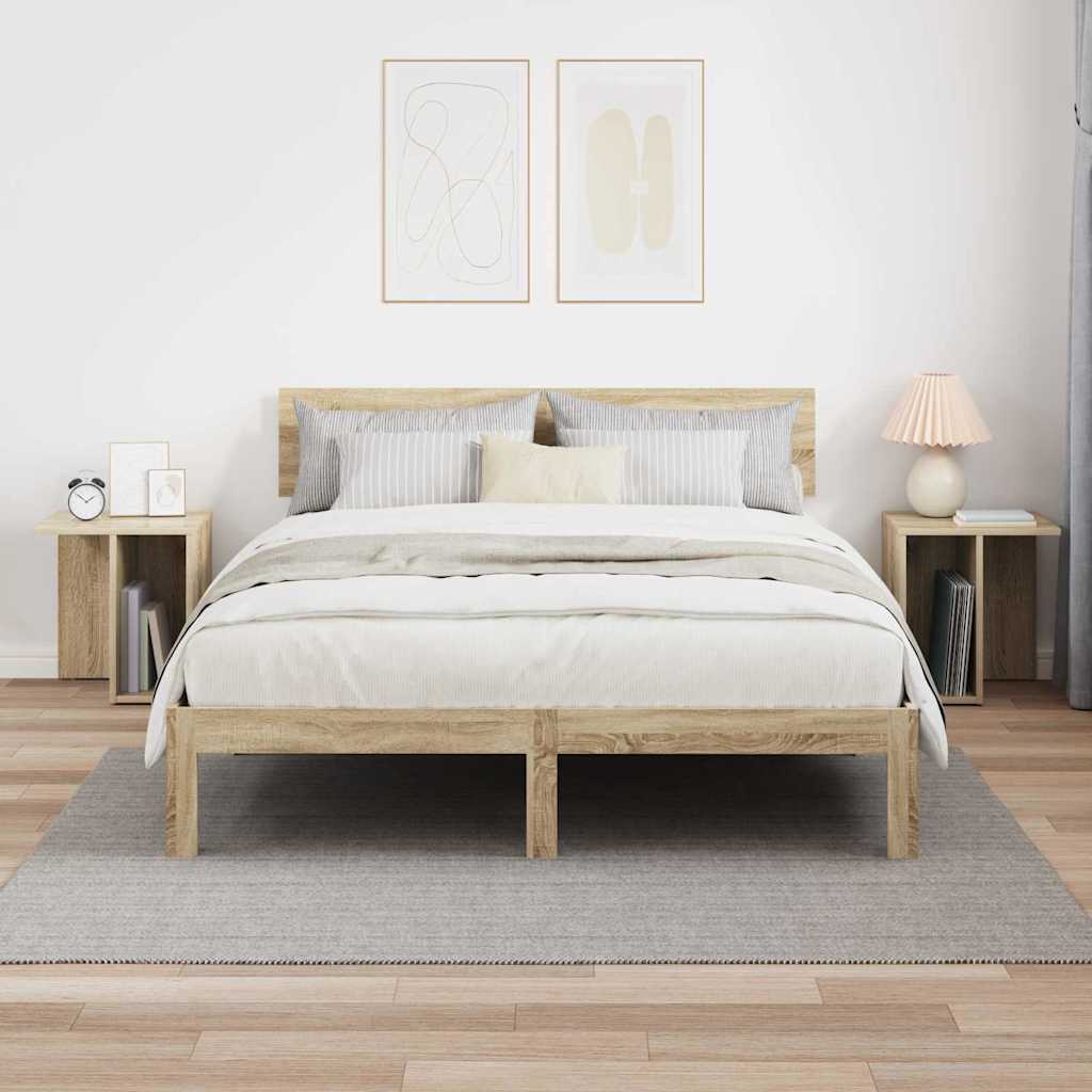 Avlastningsbord 2 pcs Sonoma eik 37 x 32 x 40 cm Konstruert tre