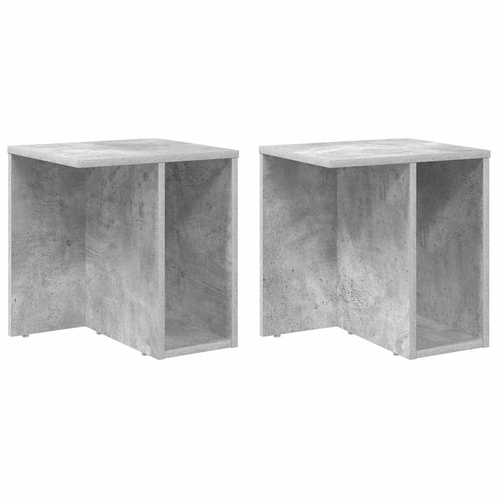 Avlastningsbord 2 pcs Betonggrå 37 x 32 x 40 cm Konstruert tre