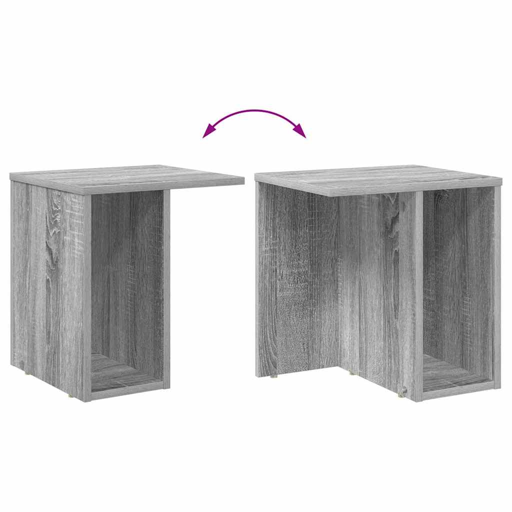 Avlastningsbord 2 pcs Grå Sonoma 37 x 32 x 40 cm Konstruert tre