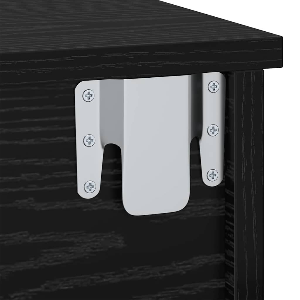 Nattbord 2 pcs Svart Eik 40 x 31 x 15 cm Konstruert tre