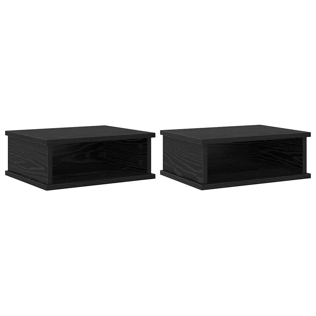 Nattbord 2 pcs Svart Eik 40 x 31 x 15 cm Konstruert tre