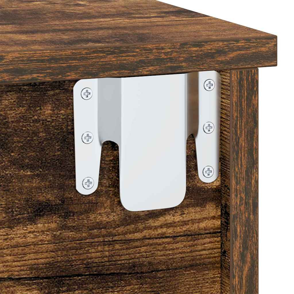 Nattbord Røkt eik 40 x 31 x 15 cm Konstruert tre