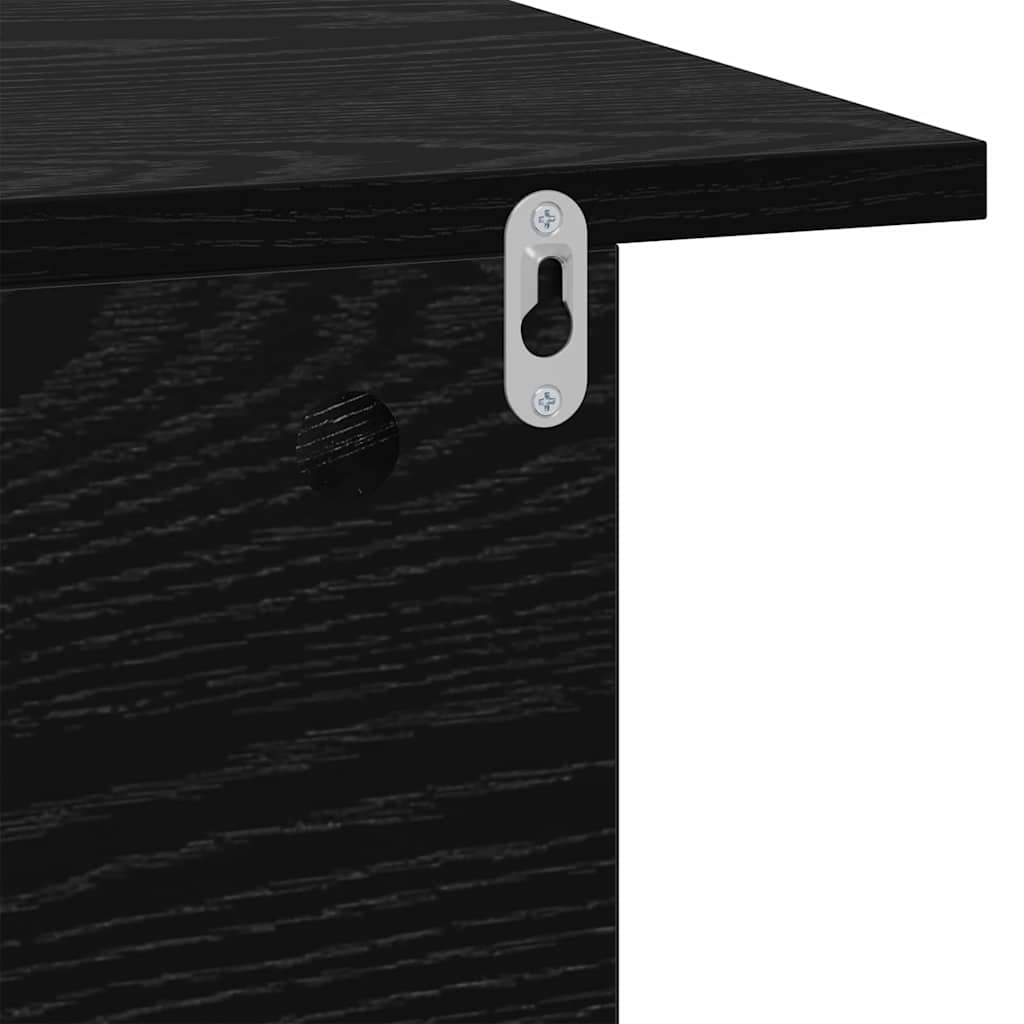 Nattbord Svart Eik 40 x 30 x 25 cm Konstruert tre