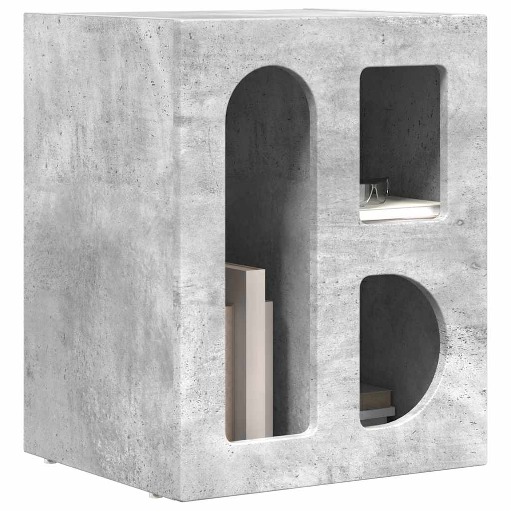 Nattbord ELST Betonggrå 40 x 35 x 50 cm Konstruert tre