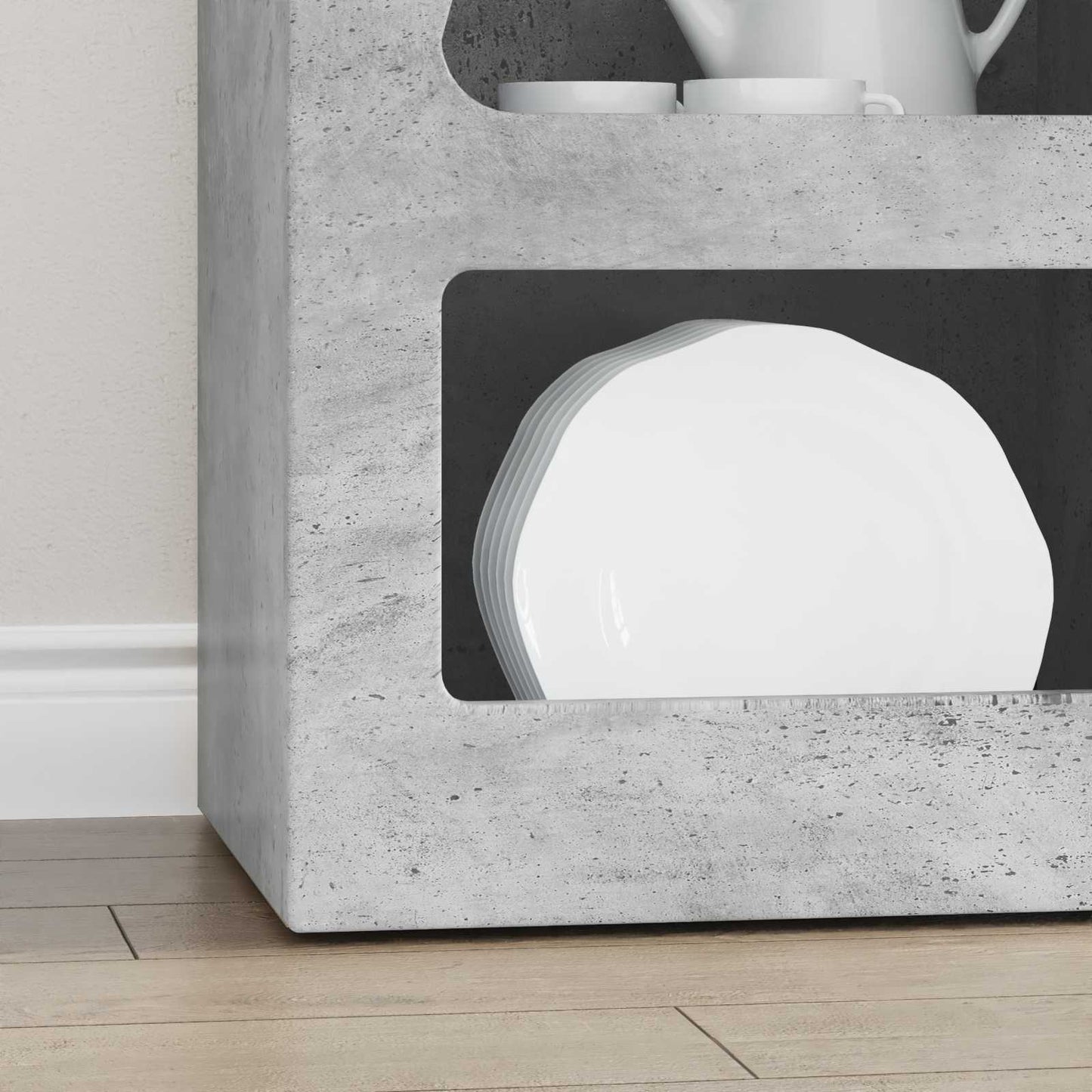 Serviesskap ELST Betonggrå 40 x 35 x 100,5 cm Konstruert tre
