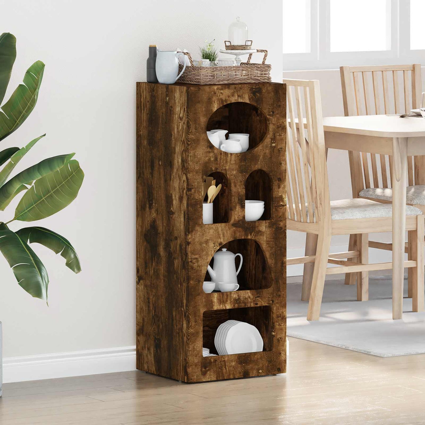Serviesskap ELST Røkt eik 40 x 35 x 100,5 cm Konstruert tre