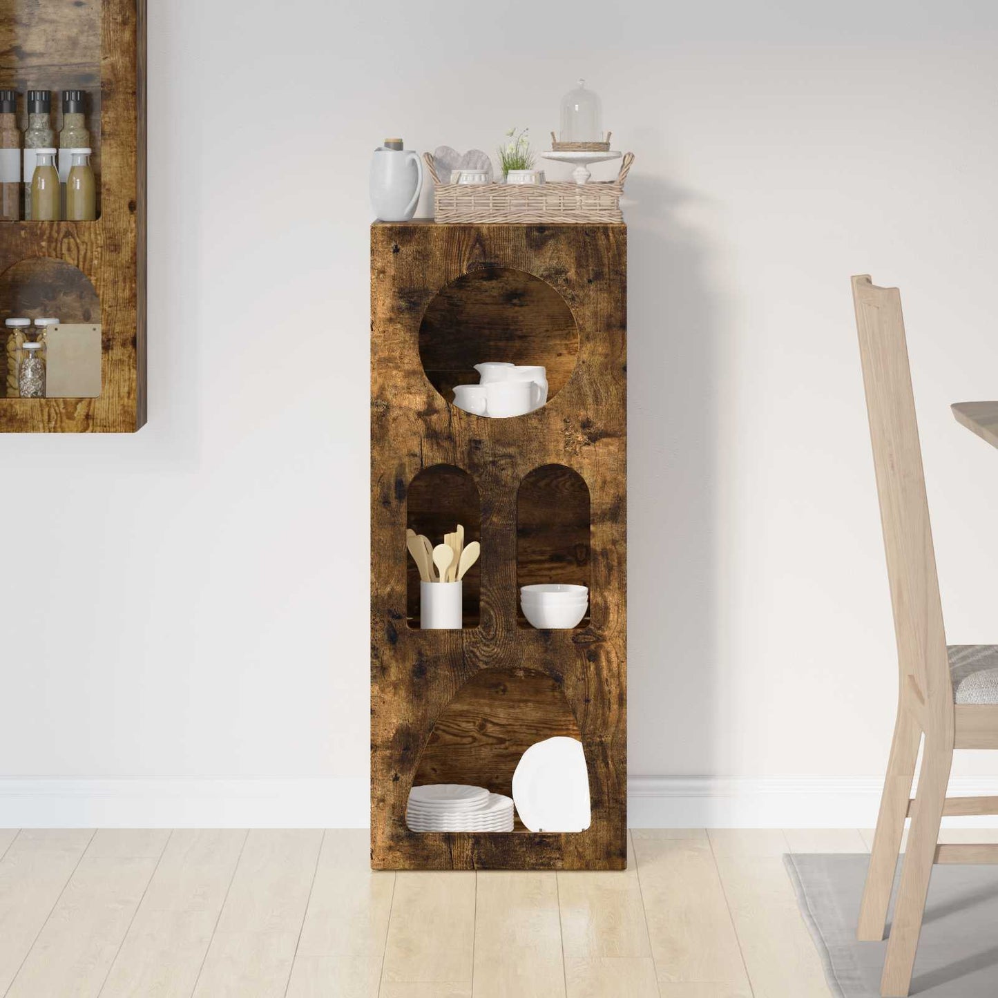 Serviesskap ELST Røkt eik 40 x 35 x 100.5 cm Konstruert tre