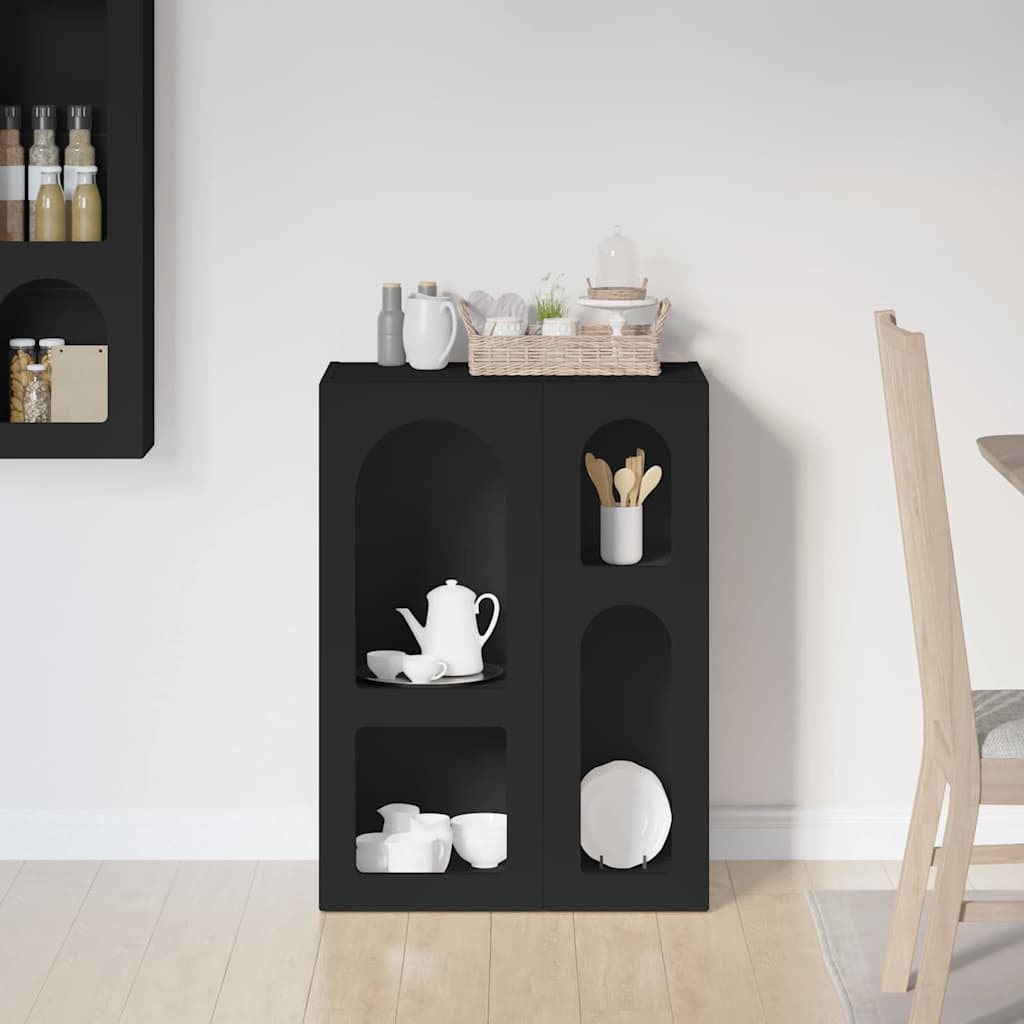 Serviesskap ELST Svart 59 x 35 x 80.5 cm Konstruert tre