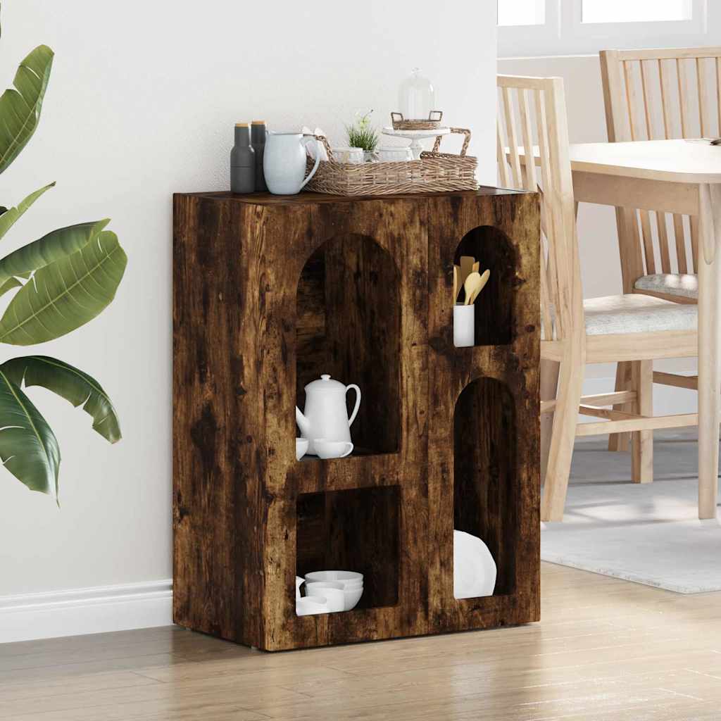 Serviesskap ELST Røkt eik 59 x 35 x 80.5 cm Konstruert tre