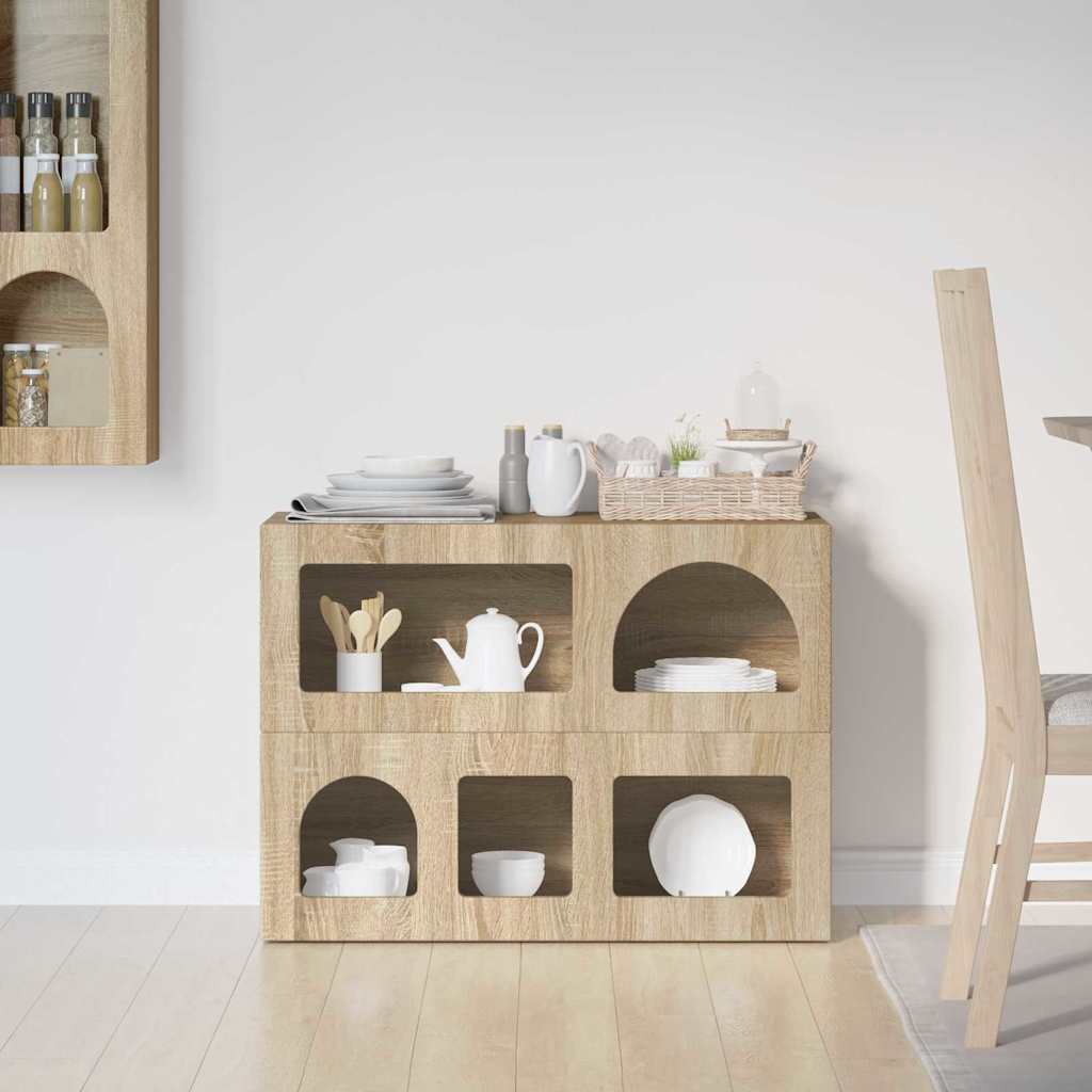 Serviesskap ELST Sonoma eik 80,5 x 35 x 59 cm Konstruert tre