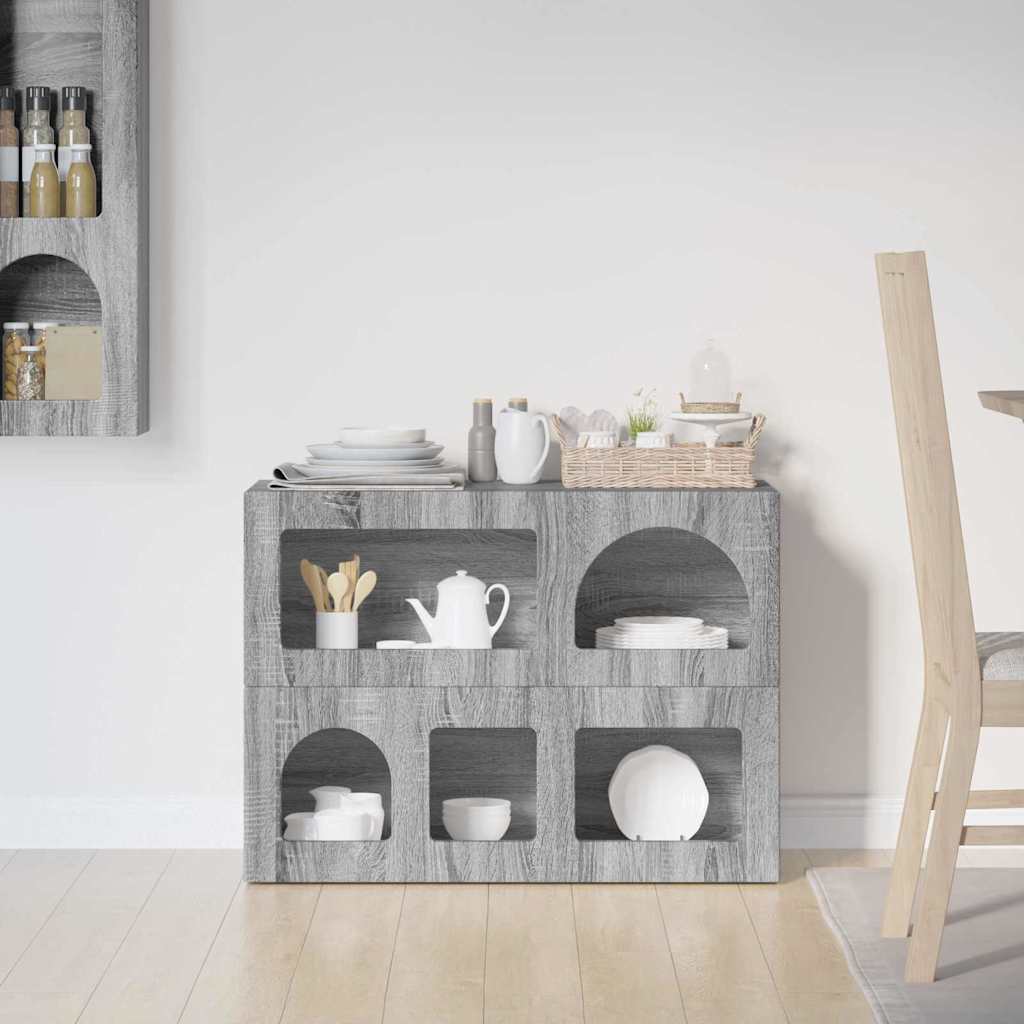 Serviesskap ELST Grå Sonoma 80,5 x 35 x 59 cm Konstruert tre