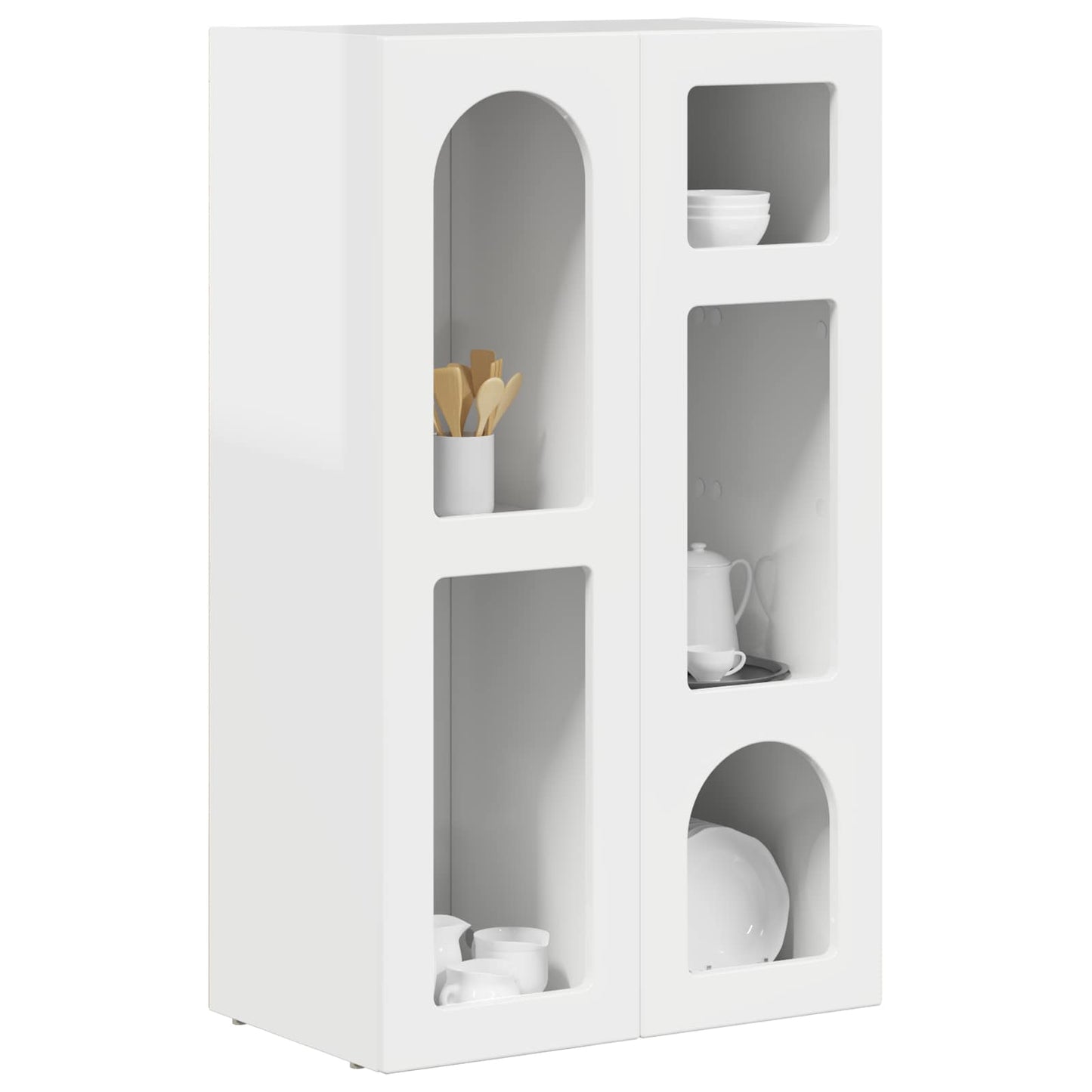 Serviesskap ELST Høyglanset hvit 59 x 35 x 100,5 cm
