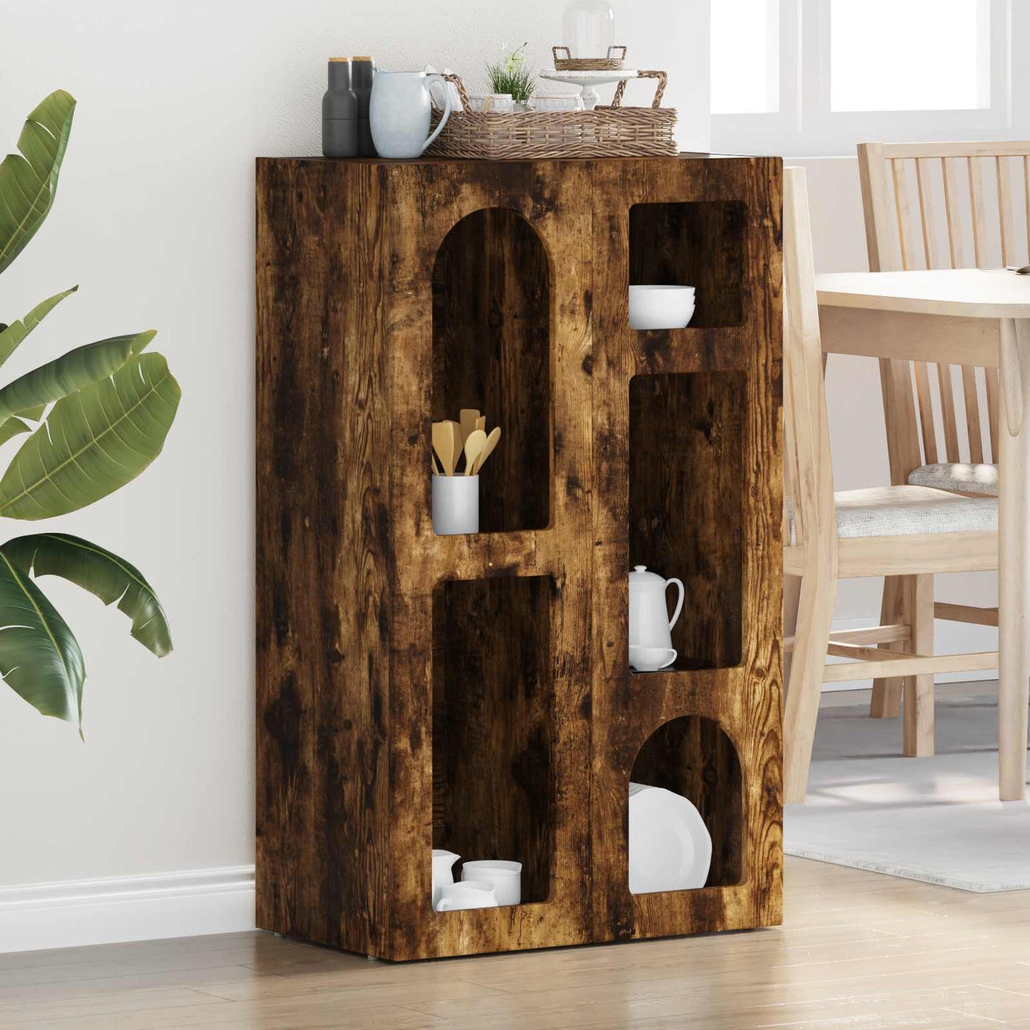 Serviesskap ELST Røkt eik 59 x 35 x 100,5 cm Konstruert tre