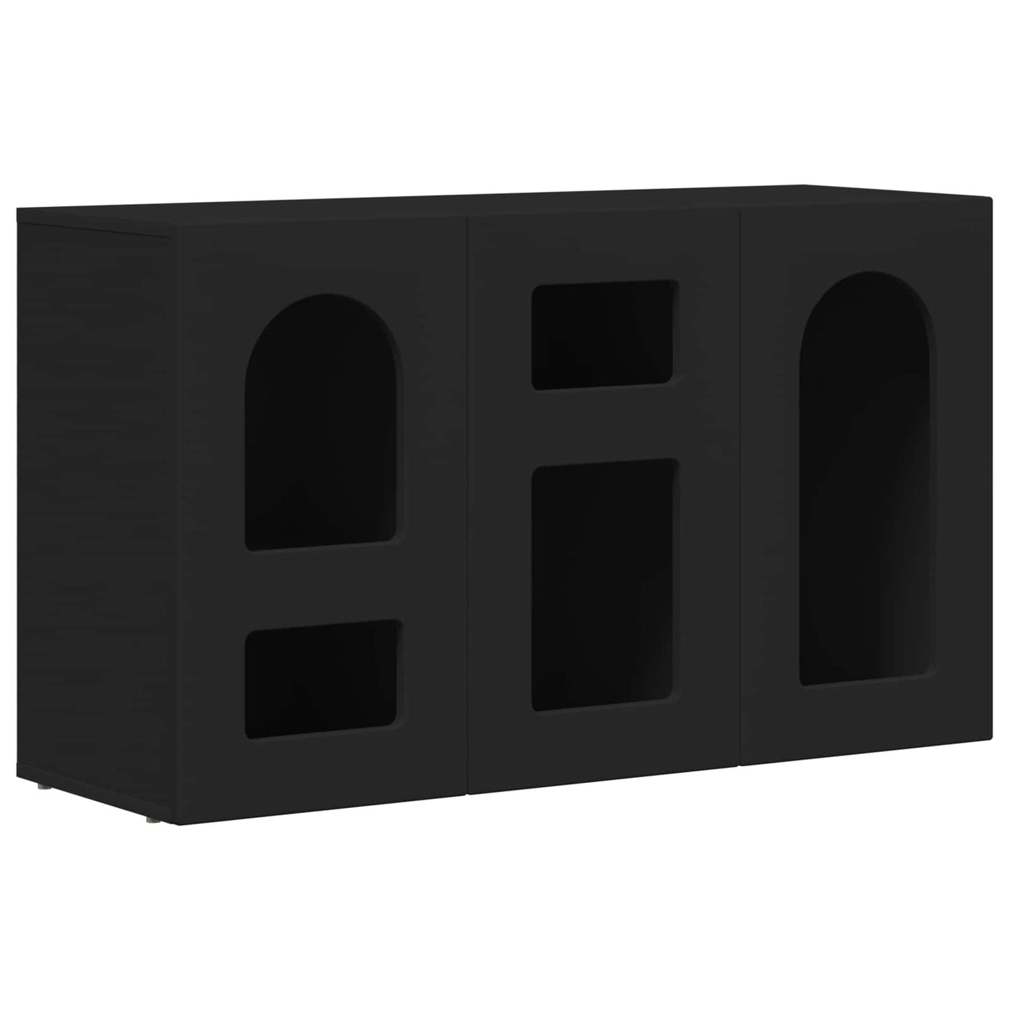 Serviesskap ELST Svart 100 x 35 x 59 cm Konstruert tre