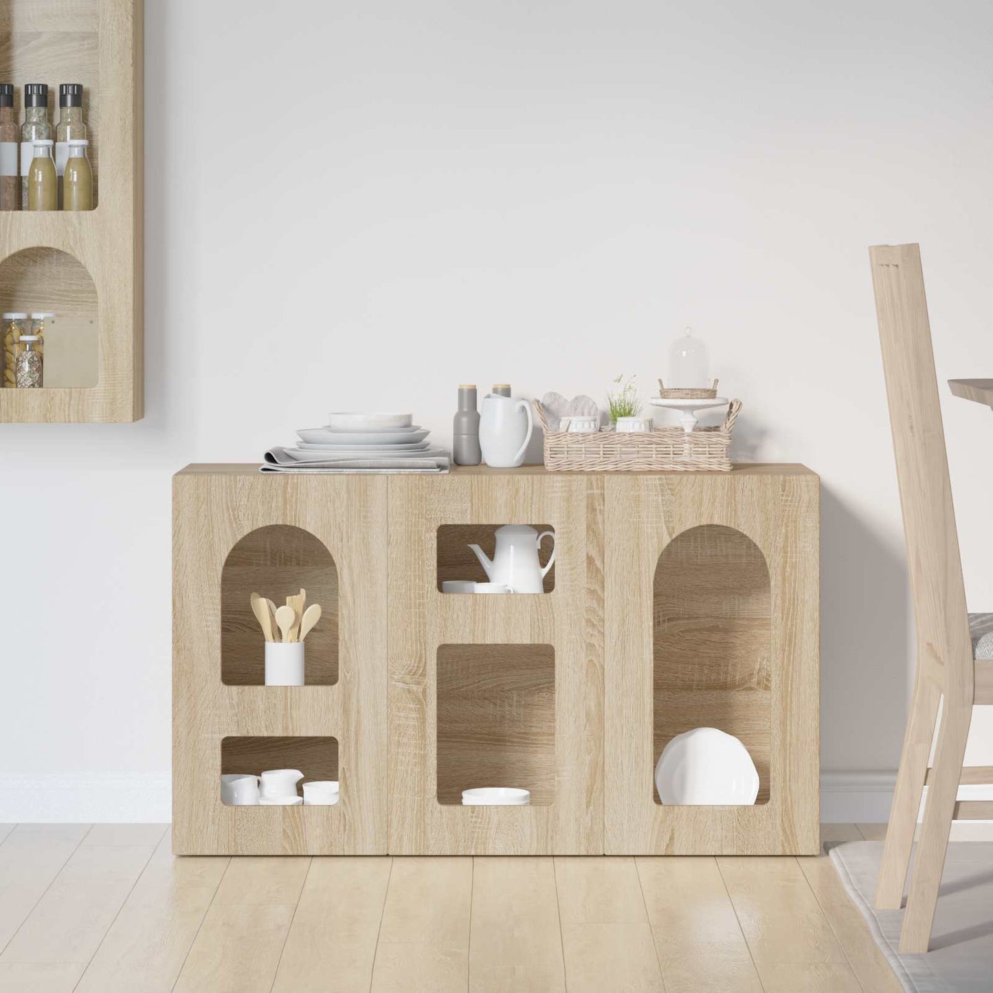 Serviesskap ELST Sonoma eik 100 x 35 x 59 cm Konstruert tre