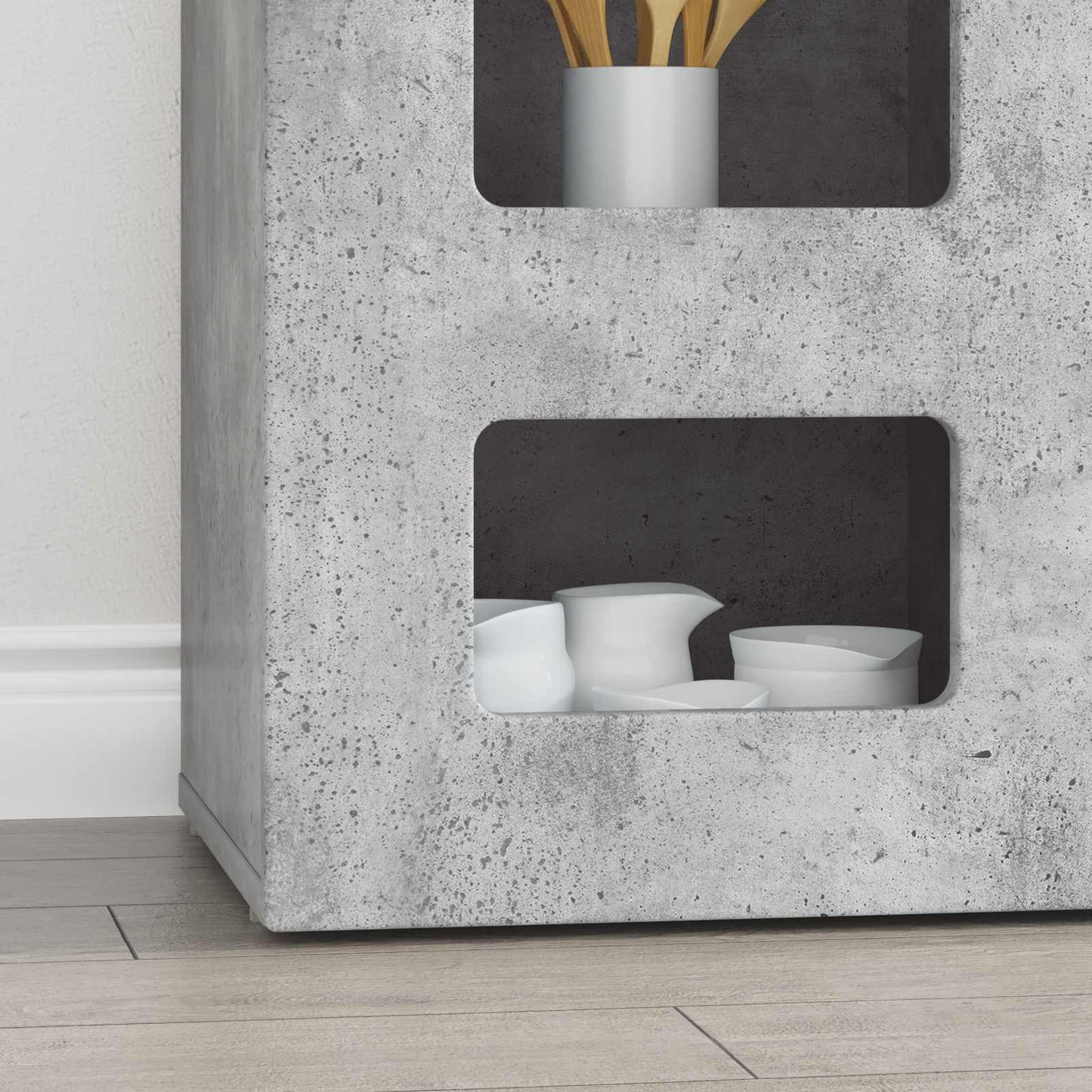 Serviesskap Betonggrå 100 x 35 x 59 cm Konstruert tre