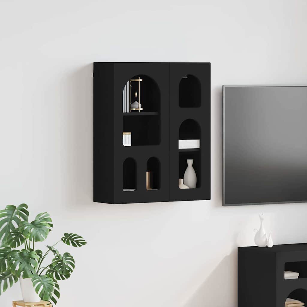 Hengende skap ELST Svart 59 x 20 x 71,5 cm Konstruert tre