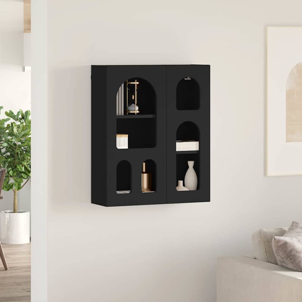 Hengende skap ELST Svart 59 x 20 x 71,5 cm Konstruert tre