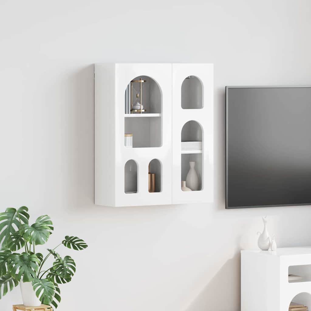 Hengende skap med hylle ELST Høgglans hvit 59 x 20 x 71,5 cm