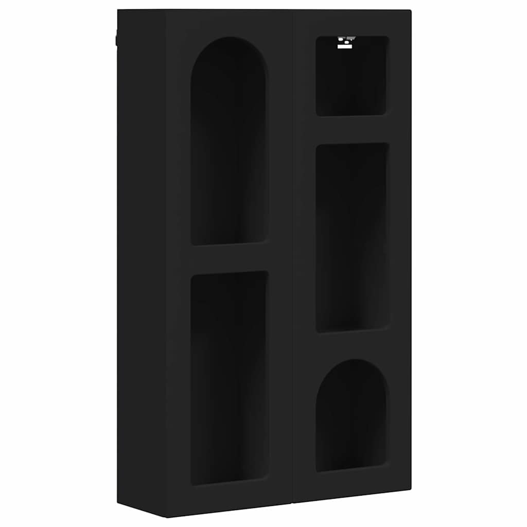 Hengende skap ELST Svart 59 x 20 x 100 cm Konstruert tre
