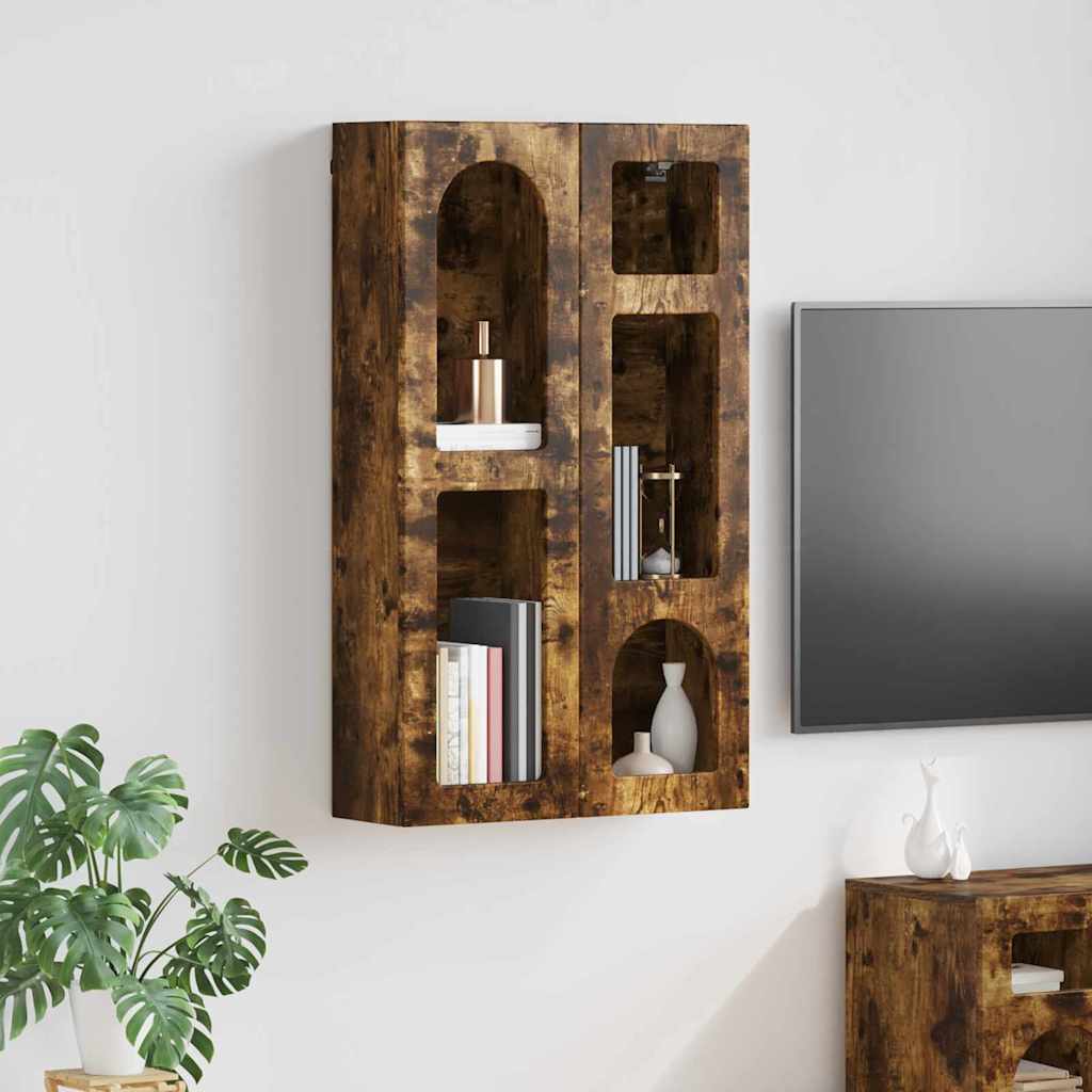 Hengende skap ELST Røkt Eik 59 x 20 x 100 cm Konstruert tre