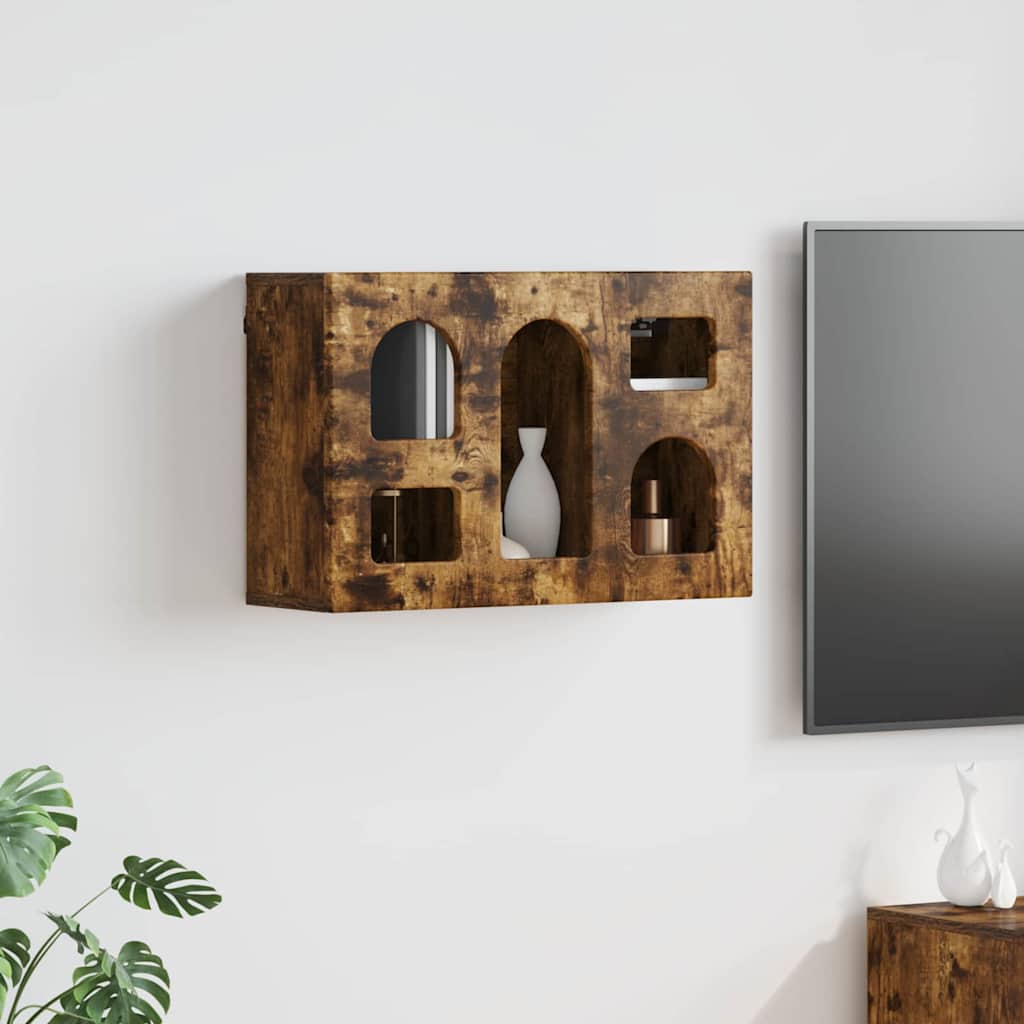 Hengende skap ELST Røkt Eik 60 x 20 x 40 cm Konstruert tre