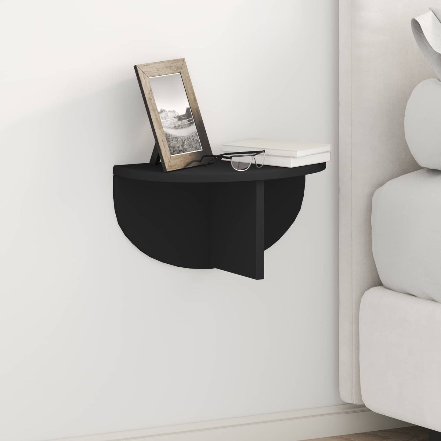 Vegghylle 2 pcs Svart 38 x 19 x 19 cm Konstruert tre
